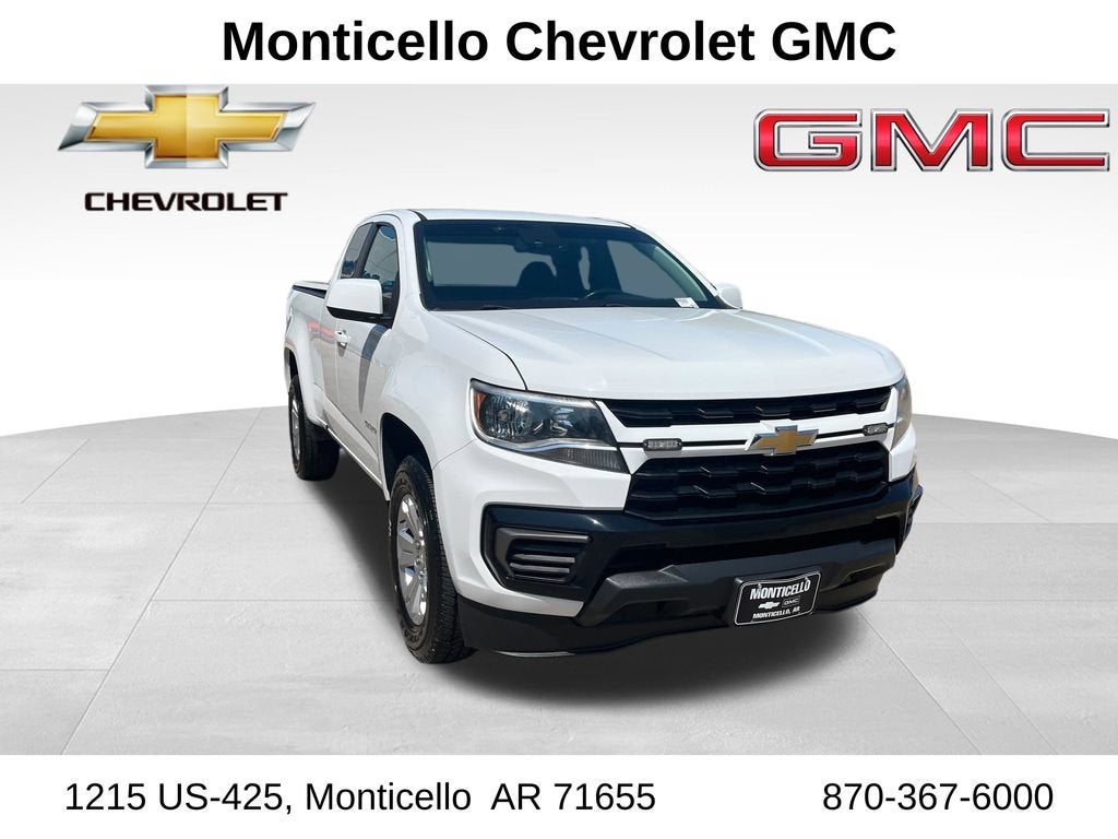 2022 Chevrolet Colorado LT in Summit White — front three-quarter view