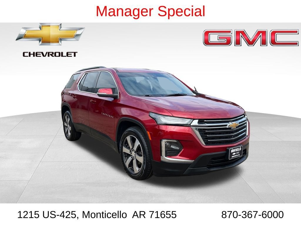 2023 Chevrolet Traverse LT Leather in Radiant Red Tintcoat — front three-quarter view
