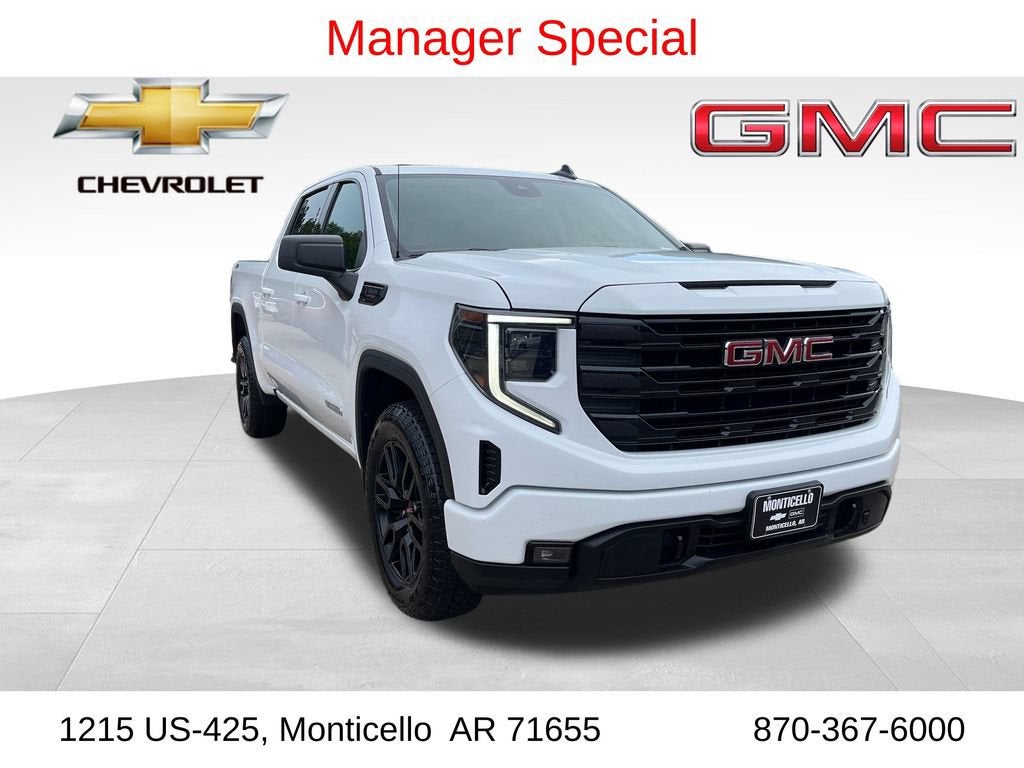 2024 GMC Sierra 1500 Elevation in Summit White — front three-quarter view
