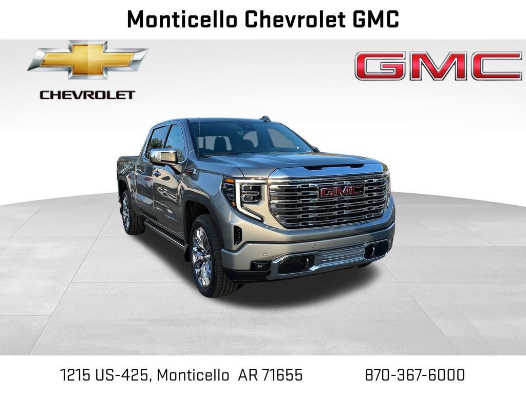 2026 GMC Sierra 1500 Denali in Sterling Metallic — front three-quarter view
