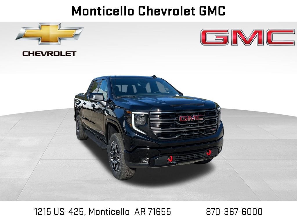 2026 GMC Sierra 1500 AT4 in Onyx Black — front three-quarter view